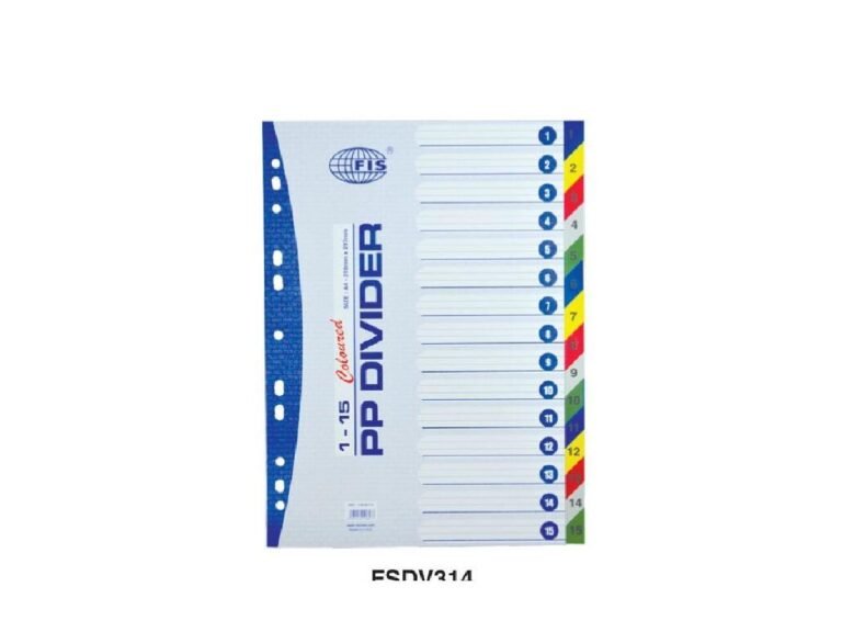 FIS Divider Plastic Colored A4 With Numbers 1-15