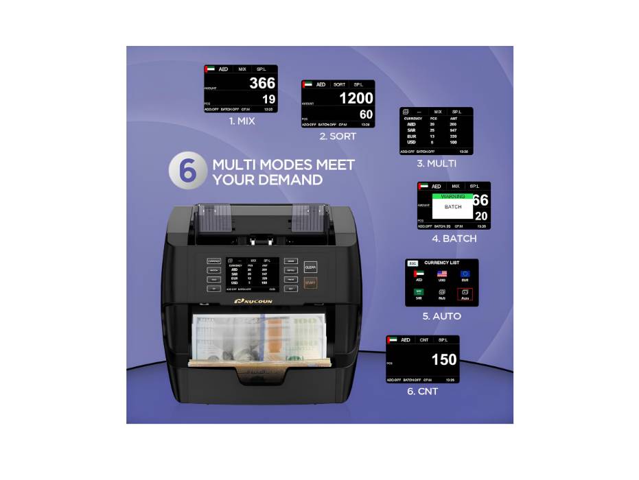 NUCOUN VC-3-AE Mixed-Denomination Note Counter alternate product view