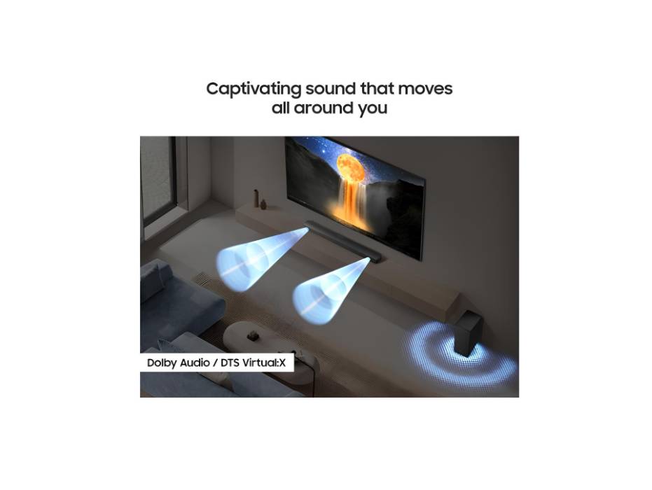 Samsung B450F 2.1 Soundbar in-use view