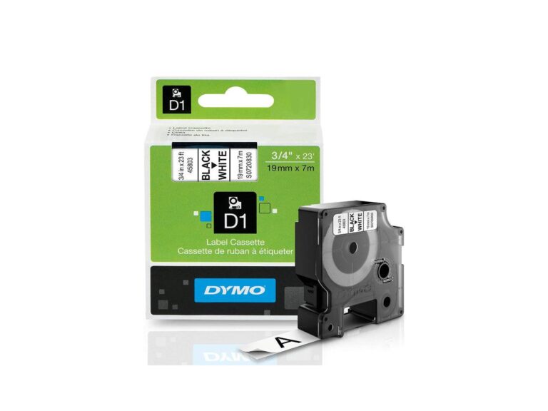 Dymo 45803, D1 Tape,19mm x 7m, Black on White