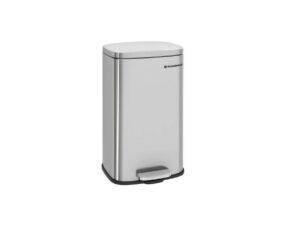 SONGMICS 30L Pedal Bin, Steel Silver (LTB03NL)
