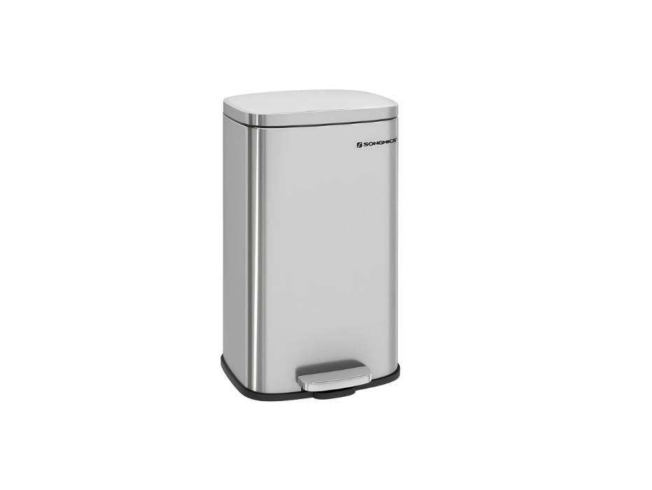 SONGMICS 30L pedal bin LTB03NL in steel silver