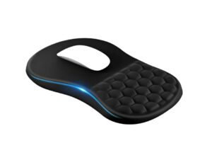 EooCoo Mouse Pad Wrist Support with Memory Foam & Non-Slip Silicone Base, Ergonomic, 12×8 inch, Black