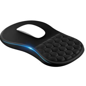 EooCoo Mouse Pad Wrist Support with Memory Foam & Non-Slip Silicone Base, Ergonomic, 12×8 inch, Black