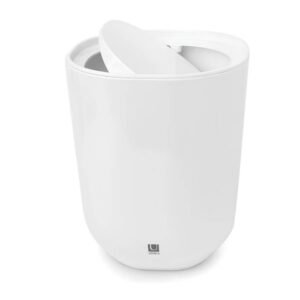 Umbra Step Waste Can with Lid, White