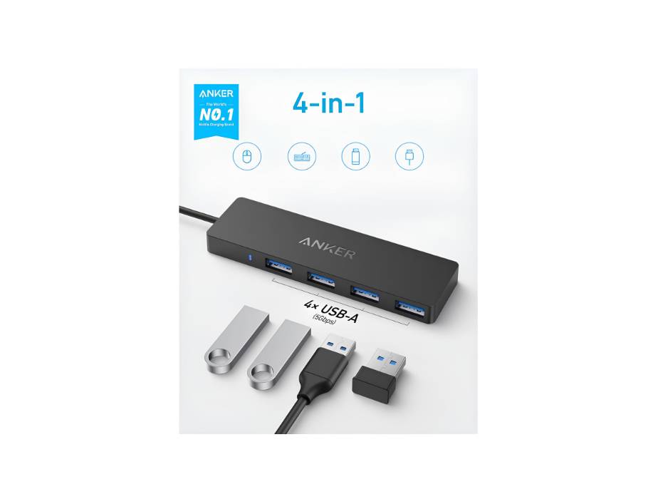 Anker 4-Port USB 3.0 Data Hub with USB-C OTG alternate product view