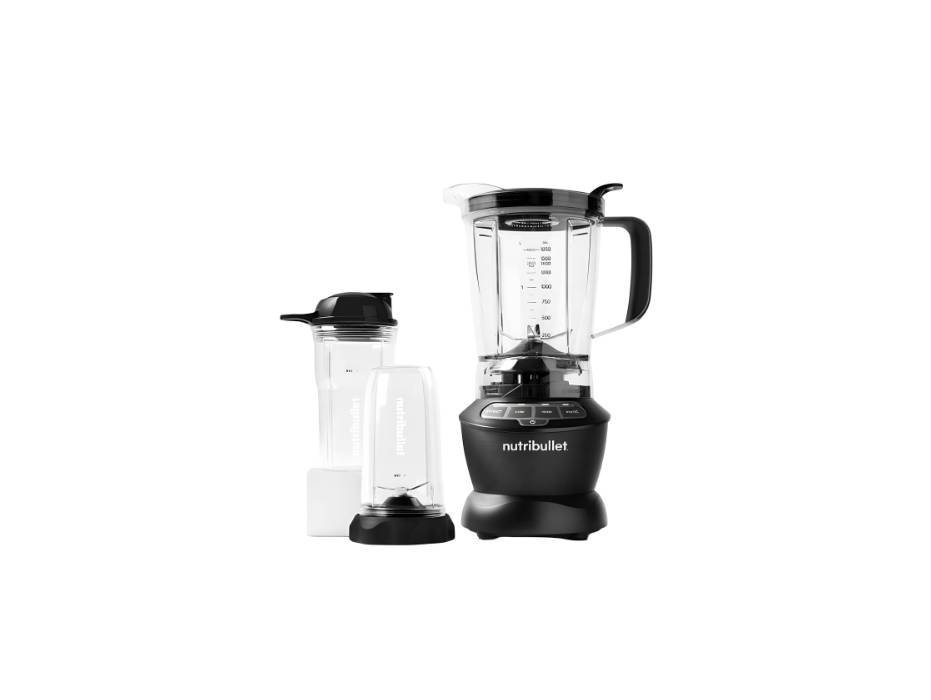 NutriBullet 1200W blender pitcher and cup angle view