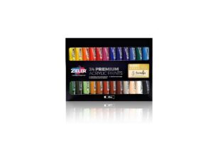 Zieler Premium Acrylic Paint Set,24 Large 22ml Tubes – Vibrant Colors & Rich Pigments