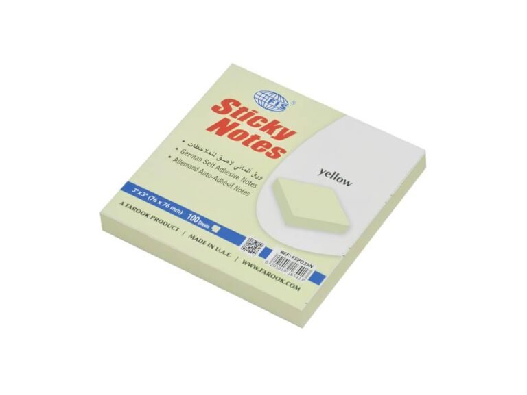 FIS Sticky Notes 3 × 3 in, Yellow, 12-Pack