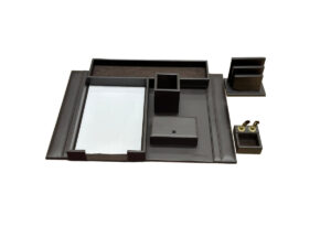 Mesco PU Leather Desk Set 7pcs Black, DS112BK