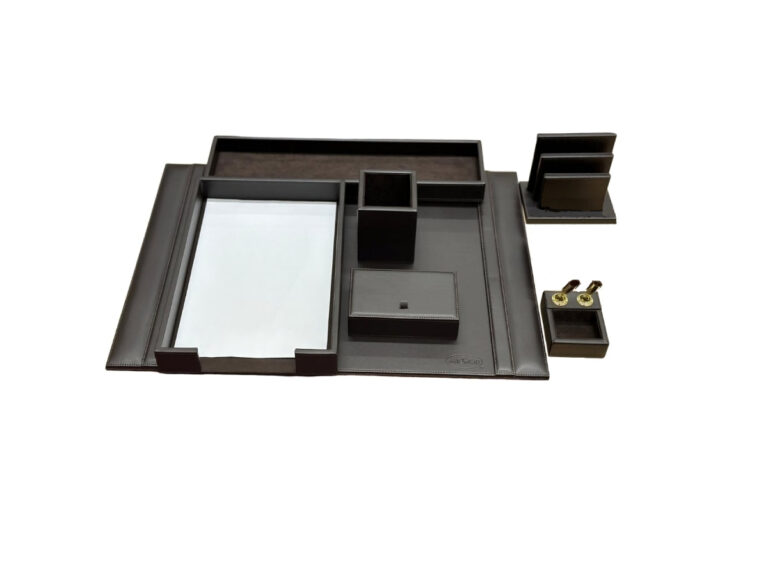 Mesco PU Leather Desk Set 7pcs Black, DS112BK