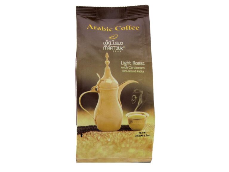 Maatouk Light Roast Arabic Coffee with Cardamom 250Gm