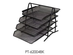 Partner Metal Mesh 4 Tier Document Tray Black