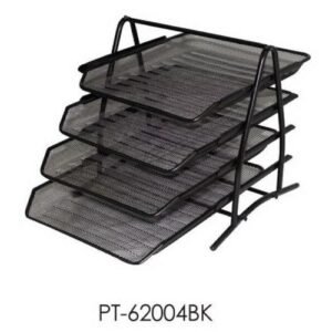 Partner Metal Mesh 4 Tier Document Tray Black