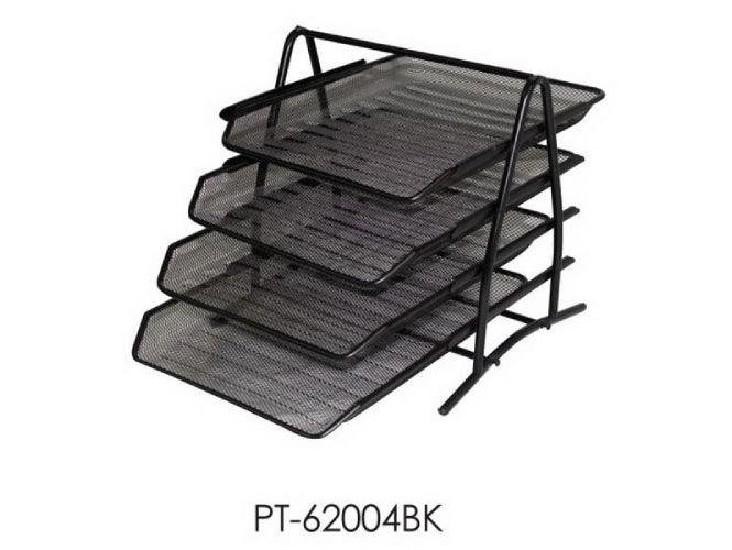 Partner Metal Mesh 4 Tier Document Tray Black