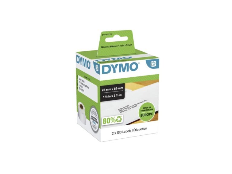 DYMO (99010) Address Labels, White Paper, 89 x 28 mm, [2X130 Labels/Roll]