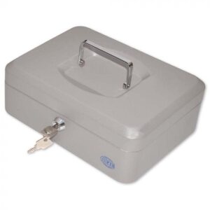 FIS Cash Box with Key 10 Inch, Matt Finish Grey Color [FSCPTS0025GY]