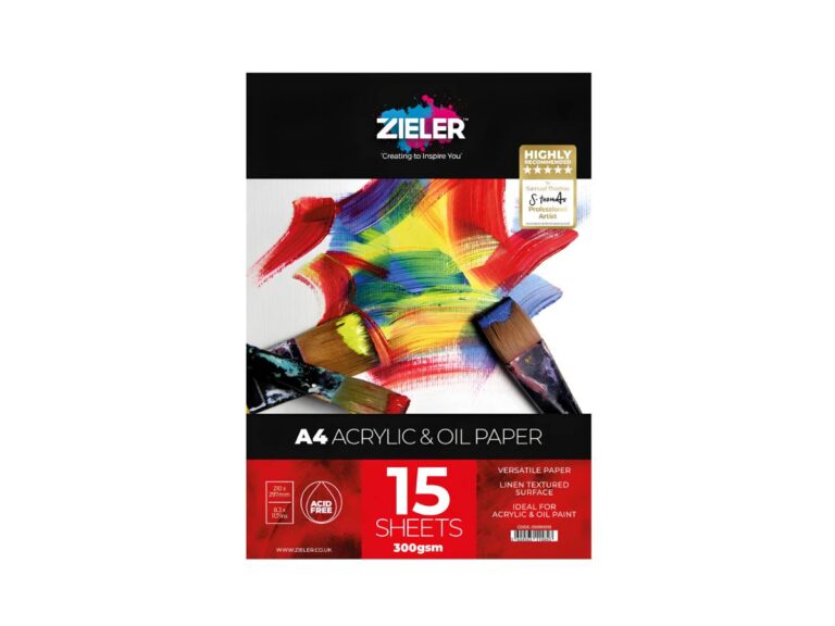 Zieler Acrylic & Oil Pad – A4 (artist quality 300 gsm 15 sheets of fine-grain, linen textured)