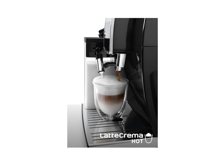 De’Longhi Dinamica Plus milk system and coffee outlet