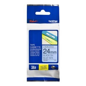 Brother P-touch 24mm TZ-551 Laminated Tape, 8m, Black on Blue