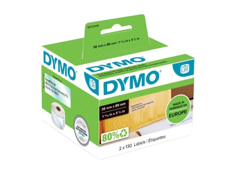 DYMO (99013) Large Address Labels, Transparent Plastic, 89 x 36 mm, [260 Labels/Roll]