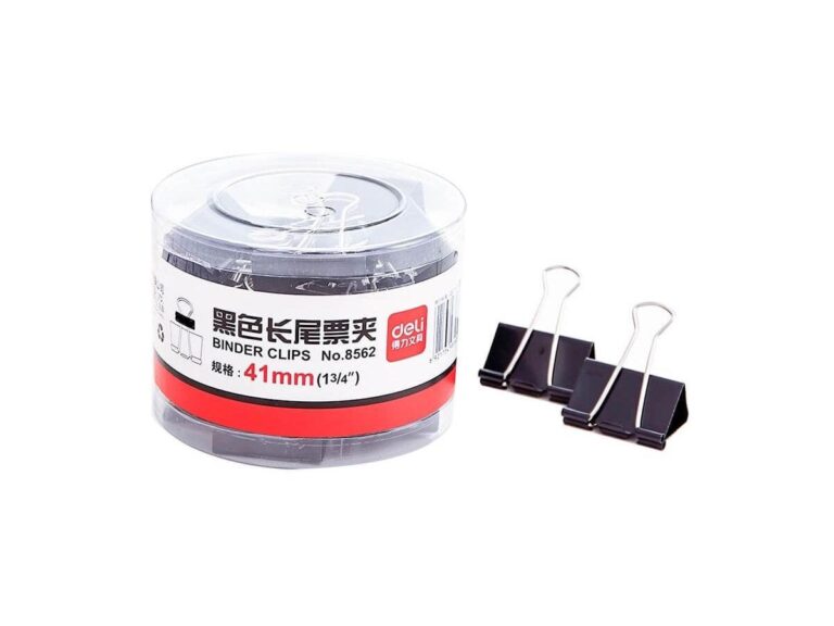 Deli Black Binder Clips 41mm 12clips/pack