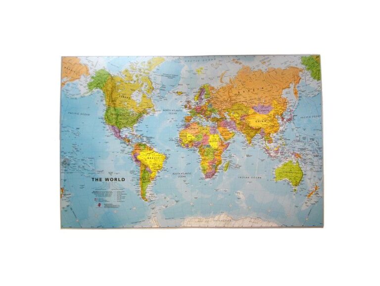 FIS Desk Mat with World Map English 44 x 57 cm