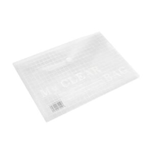 FIS Document Bag “”My Clear Bag”” A4 12/pack White FSPGDB801A4CN