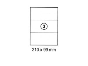 xel-lent 3 labels-sheet, straight corners, 210 x 99 mm, 100sheets-pack