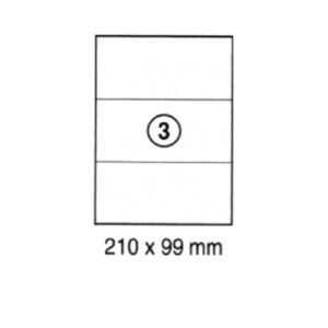 xel-lent 3 labels-sheet, straight corners, 210 x 99 mm, 100sheets-pack
