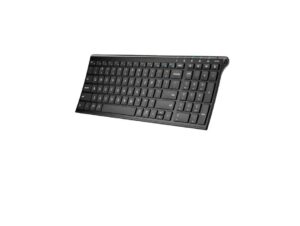 iClever Bluetooth Keyboard BK10, Multi Device Keyboard Rechargeable with Number Pad Ergonomic Design Full Size