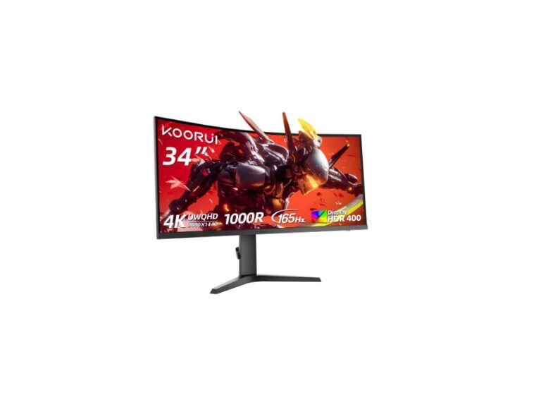 KOORUI 34-inch WQHD 165Hz 1000R Curved Monitor
