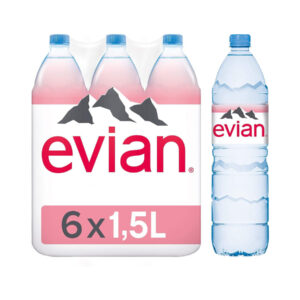 Evian Natural Mineral Water 1.5L Pack of 6