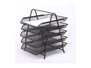 Deluxe Metal Mesh 5 Tier Document Tray Black