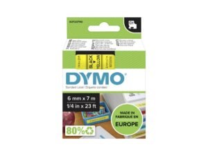 Dymo 43618, D1 Tape, 6mm x 7m, Black on Yellow