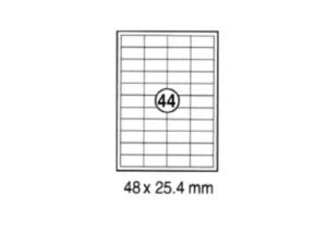 Xel-lent 44 Labels/Sheet, Rounded Corners, 48 x 25.4 mm, 100 Sheets/Pack