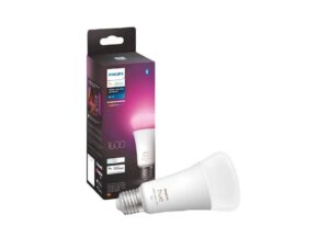 Philips Hue White and Colour Ambiance Smart Light Bulb 100W – 1600 Lumen [E27 Edison Screw] With Bluetooth. For Indoor Home Lighting, Livingroom, Bedroom with Voice Control and Alexa