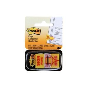 3M Post-it Flags Sign Here 680-9 25mmx43mm 50 flags-dispenser