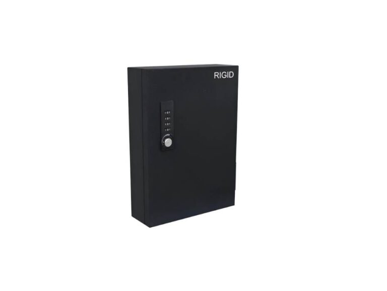 RIGID Steel Wall Mount Key Box with Combination and Key Lock, 24 Keys, Black (7.5D x 18W x 25.4H CM)