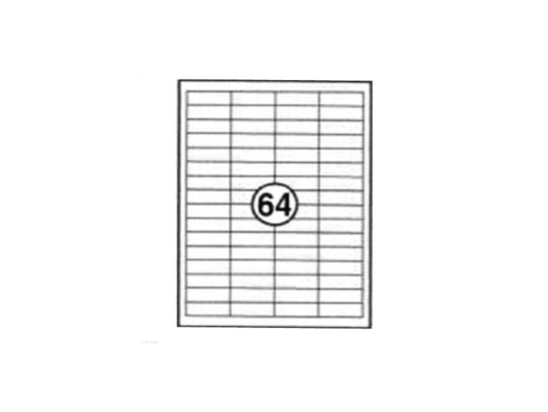 Xel-lent 64 labels-sheet straight corners 48 x 16.9 mm 100sheets/pack