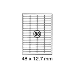 xel-lent 88 labels/sheet, rounded corners, 48 x 12.7 mm, 100sheets/pack