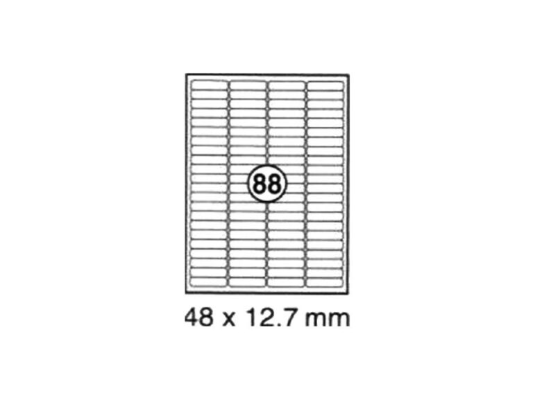 xel-lent 88 labels/sheet, rounded corners, 48 x 12.7 mm, 100sheets/pack