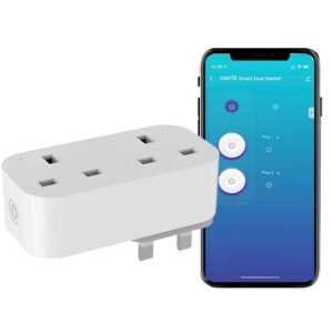 UanTii Smart Plug Tuya WIFI Double Socket Timing Schedule Wireless Smart Outlet Intelligent Smart Plug App Remote Control Works with Amazon Alexa and Google Home