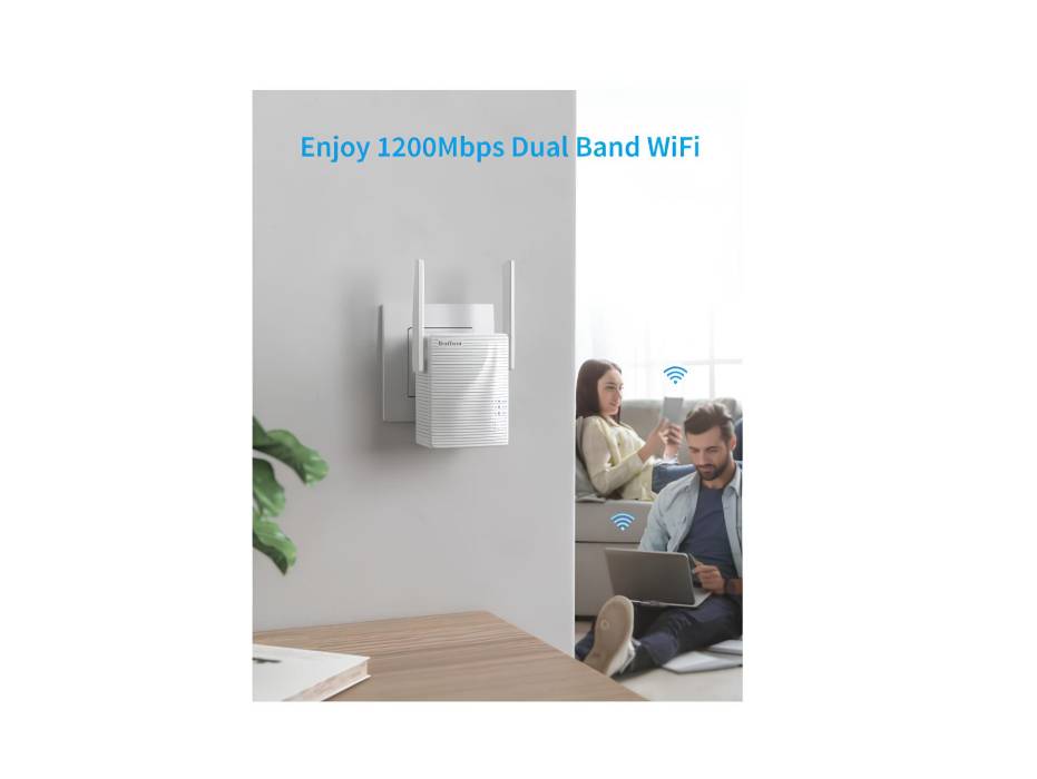 BrosTrend AC1200 WiFi range extender alternate product view 2