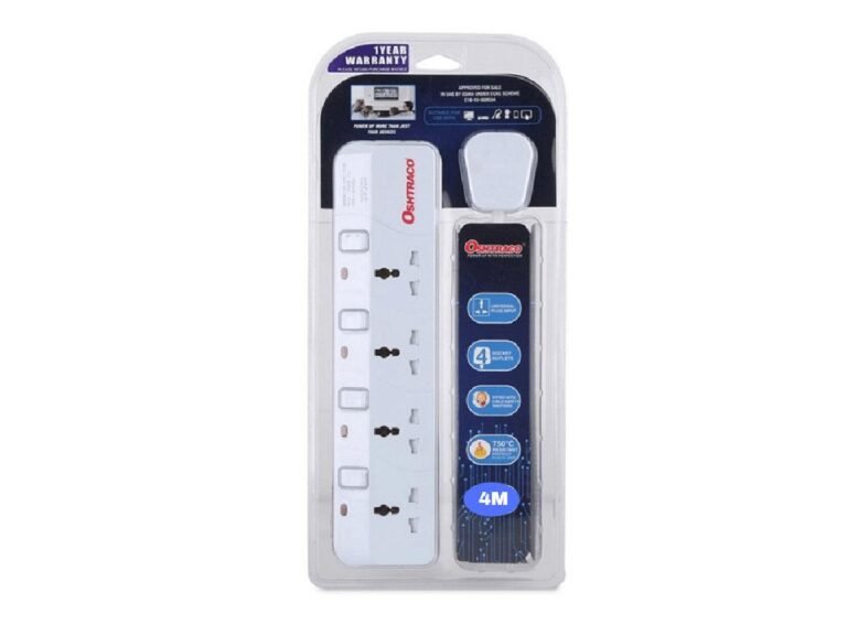 Oshtraco 4 Way Universal Extension, 4 Meter – White (OTC-3314S-4M)