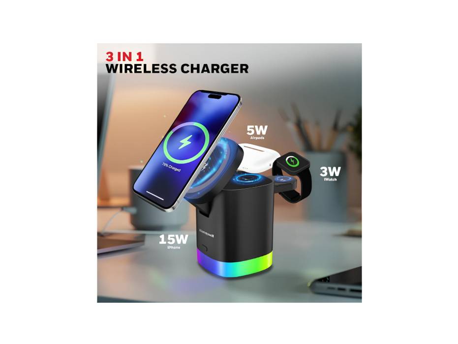 Honeywell Zest 3-in-1 Magnetic Wireless Charger, 23W alternate product view