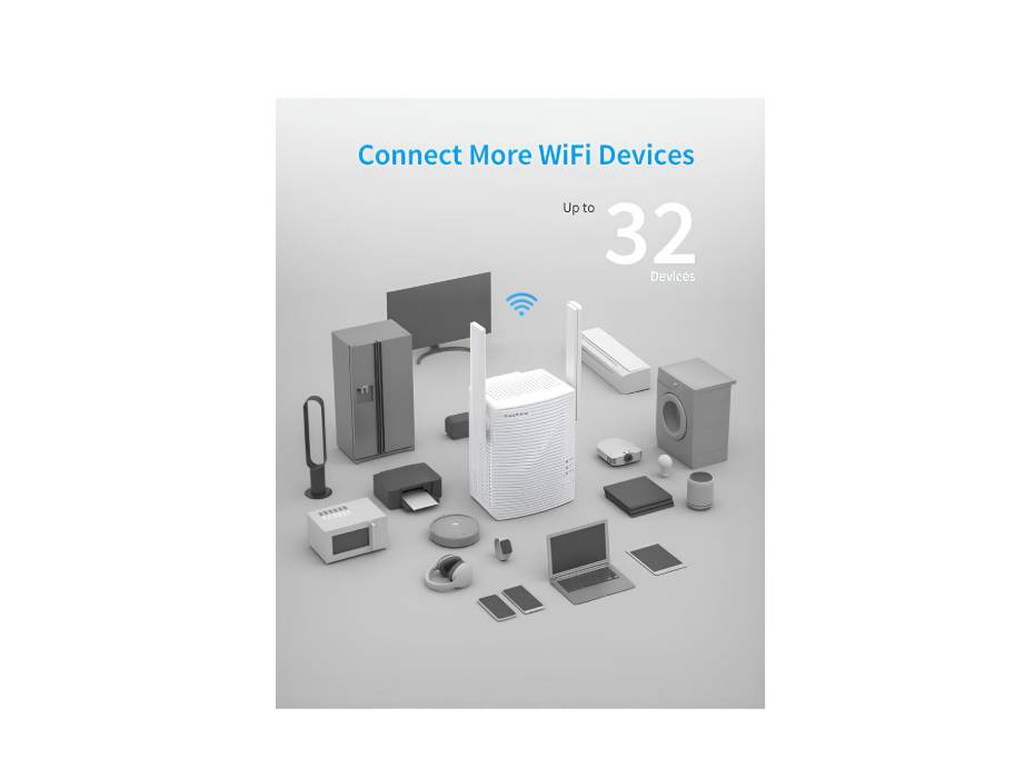 BrosTrend AC1200 WiFi range extender alternate product view 3