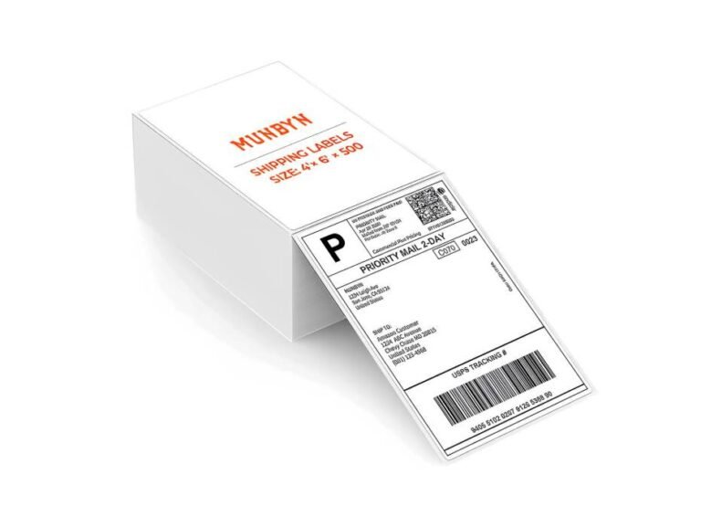 MUNBYN 4 × 6-Inch Fanfold Thermal Labels 500 Pack
