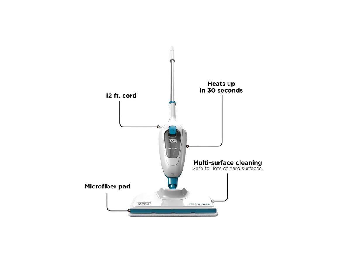 BLACK+DECKER 1300W steam mop alternate product view 3