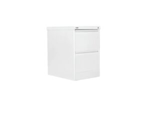 RIGID Heavy Duty Steel Filing Cabinet, Curved Shape 0.7mm Thickness 2 Drawers for A4/Letter, White